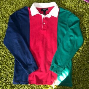 Forever 21 Men's Long-Sleeve Striped Polo Shirt